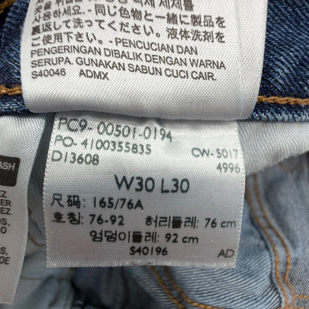 Levis 501 Original Fit Mens Button Fly Jeans 30x30 Medium Wash Blue Denim
